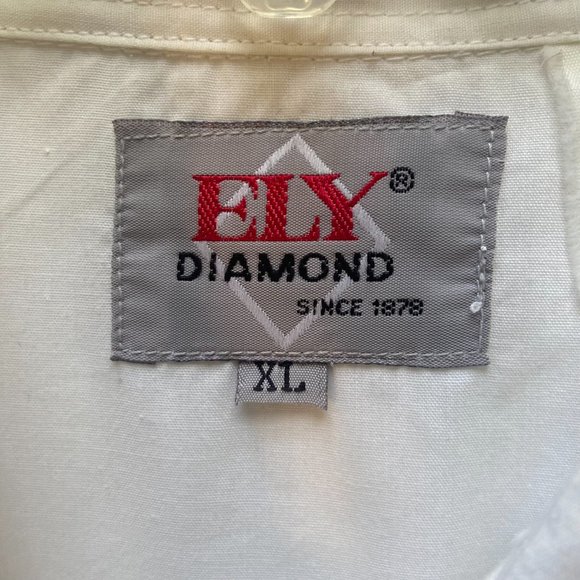 Ely Diamond - White Long-Sleeve Black Snap Shirt with Eagle Sz XL - Picture 9 of 14